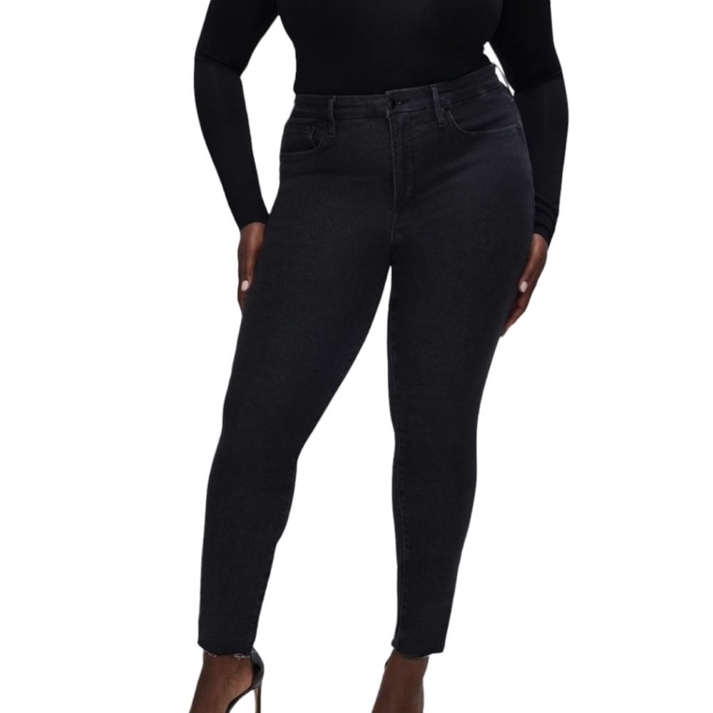 Good American NWT Good Legs Black‎ Stretch Denim Skinny Jeans Plus Size 24
